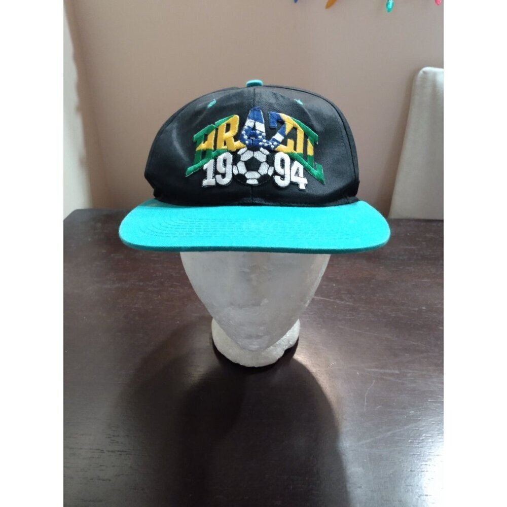 Vintage Brazil 1994 World Cup Snapback Hat Youth Adjustable 90s Soccer